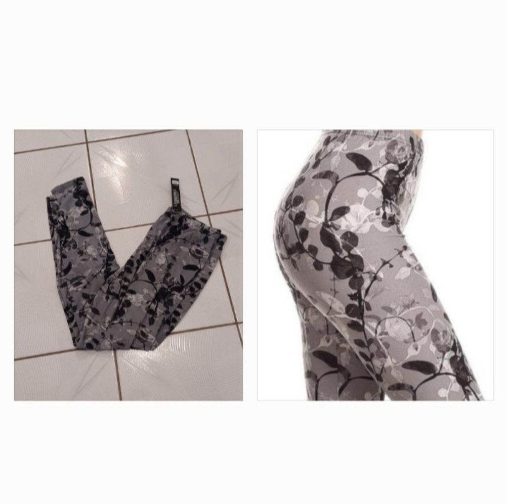 4/$80 New Silhouette Porcelain Floral Leggings - Size Plus (US12-18)